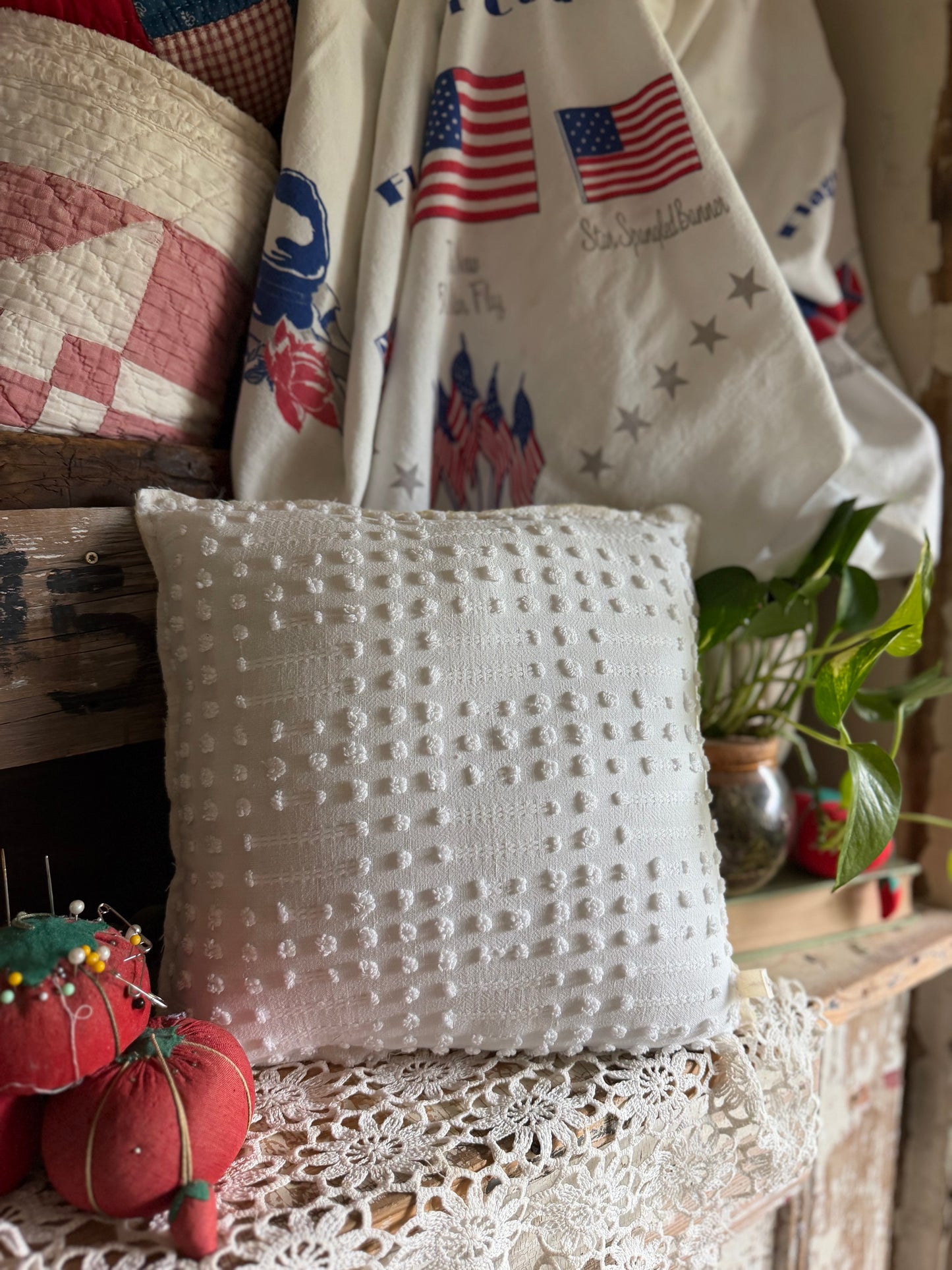 Red, White, and Bloom Pillow 3