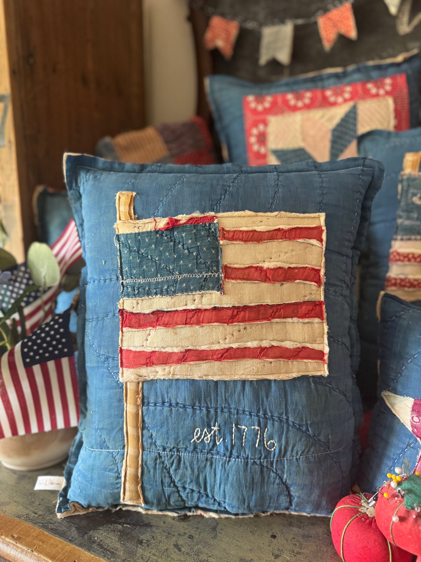 Scrappy Old Glory Pillow 7