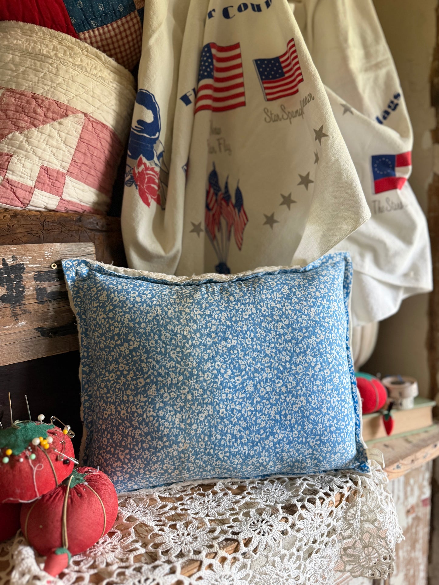 Red, White, and Bloom Pillow 6