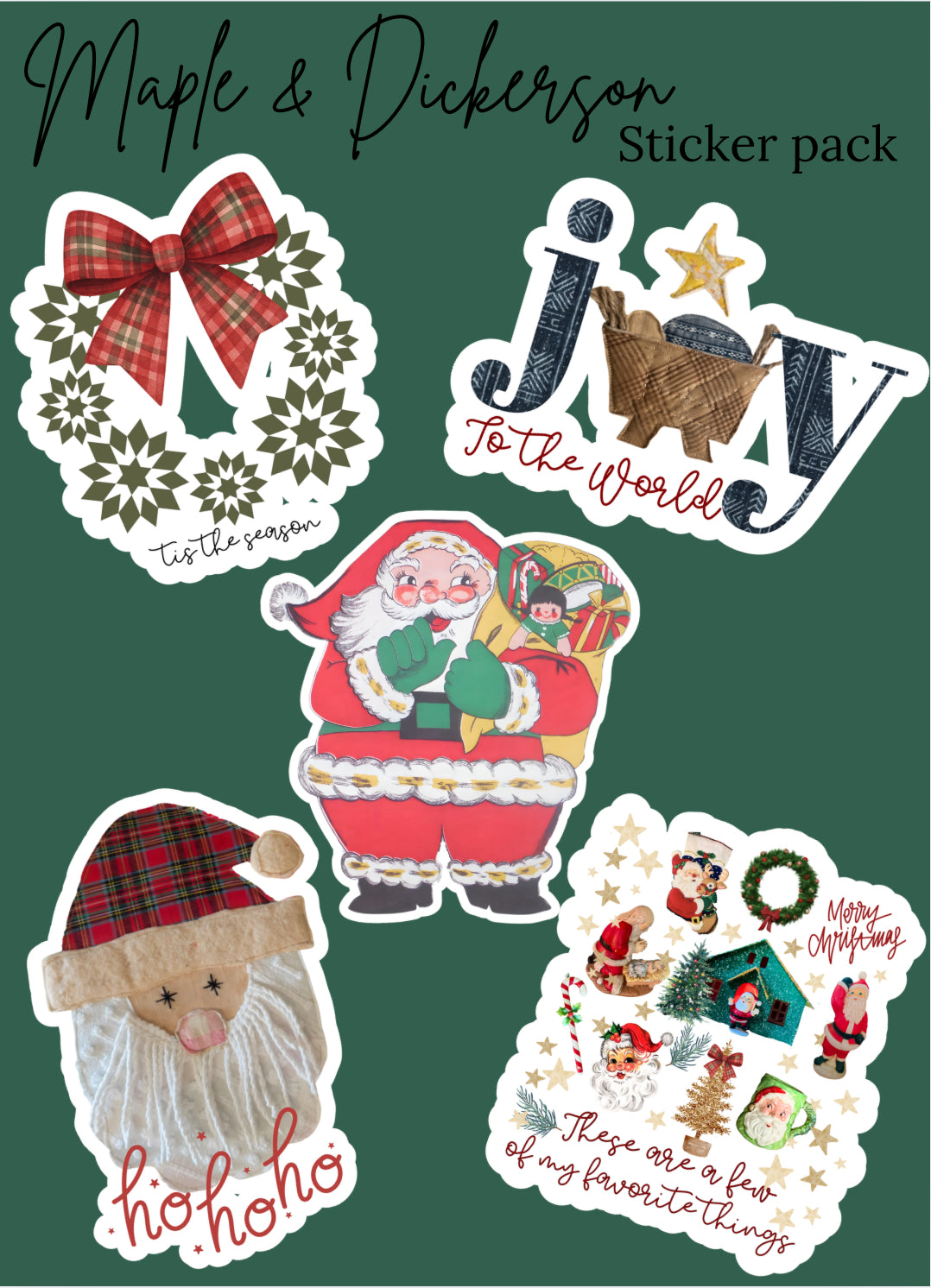 Maple & Dickerson Christmas Sticker pack!