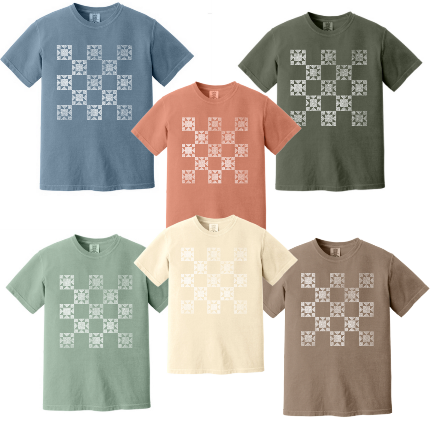 Quilt Block Tshirt or Long sleeve