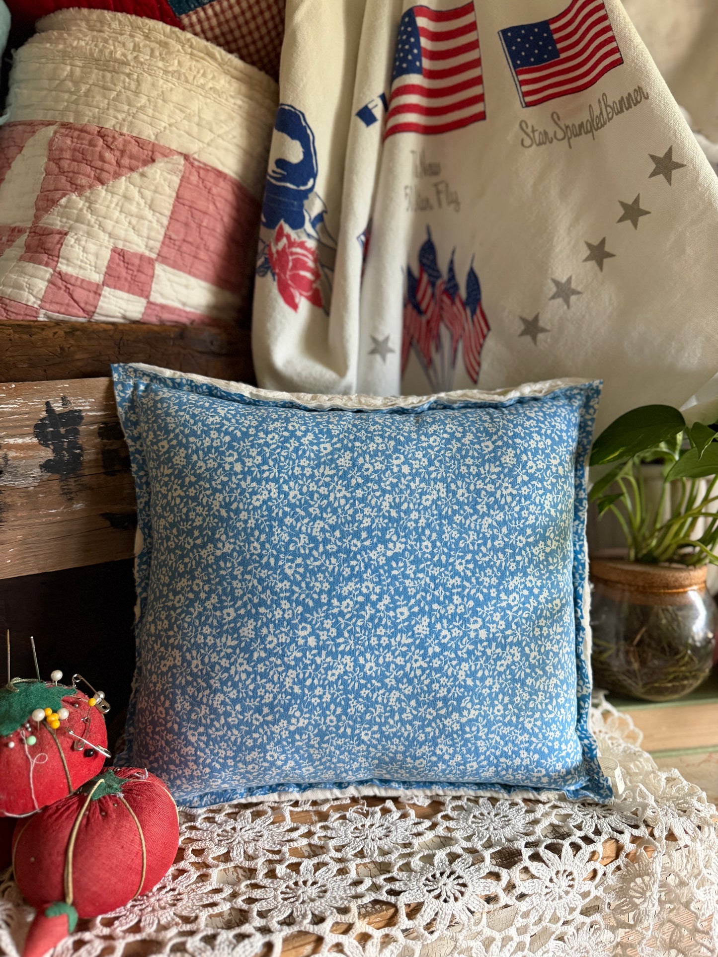 Red, White, and Bloom Pillow 5