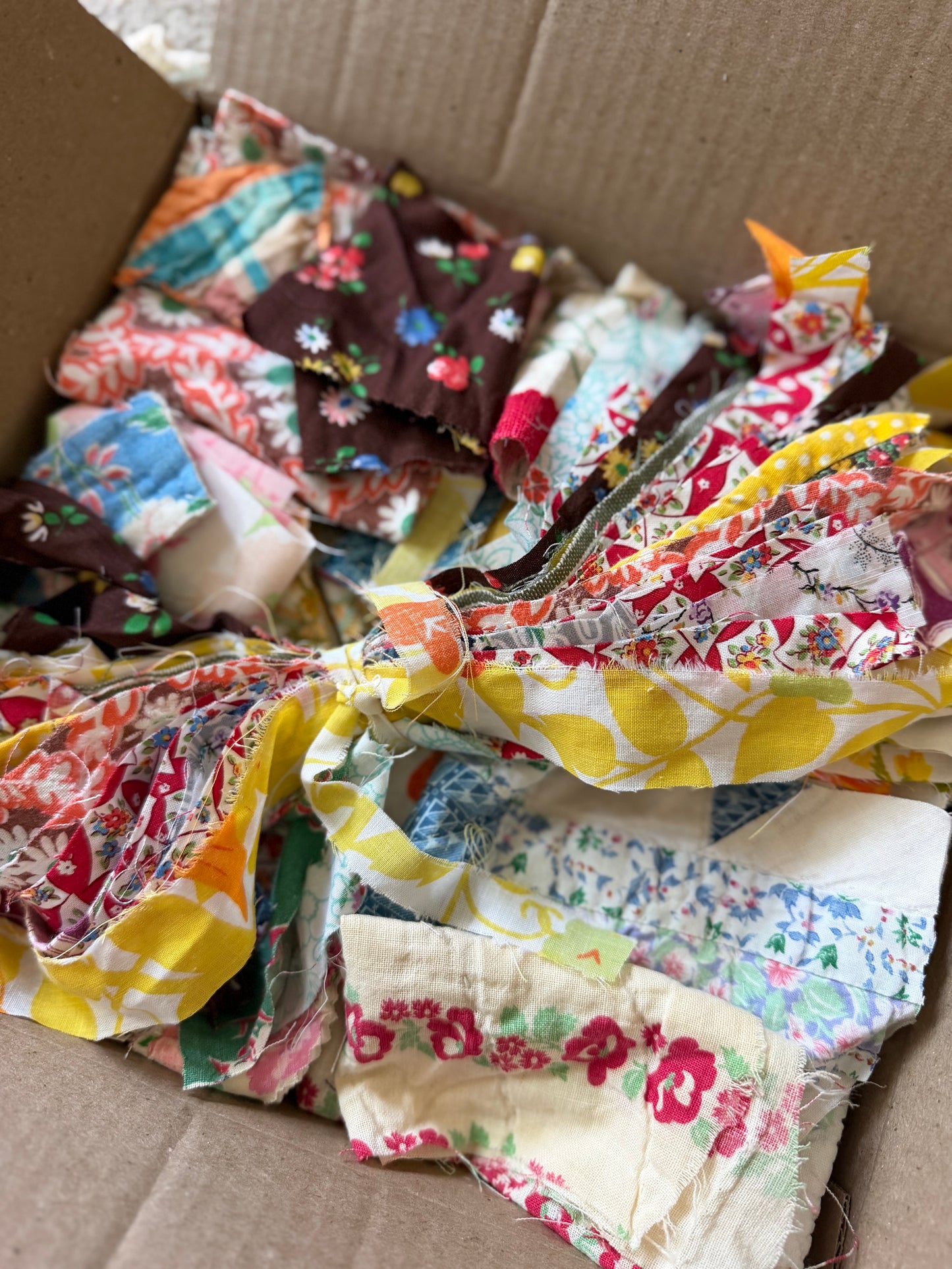 A Mystery Box of Mixed Fabric Scraps Bundle