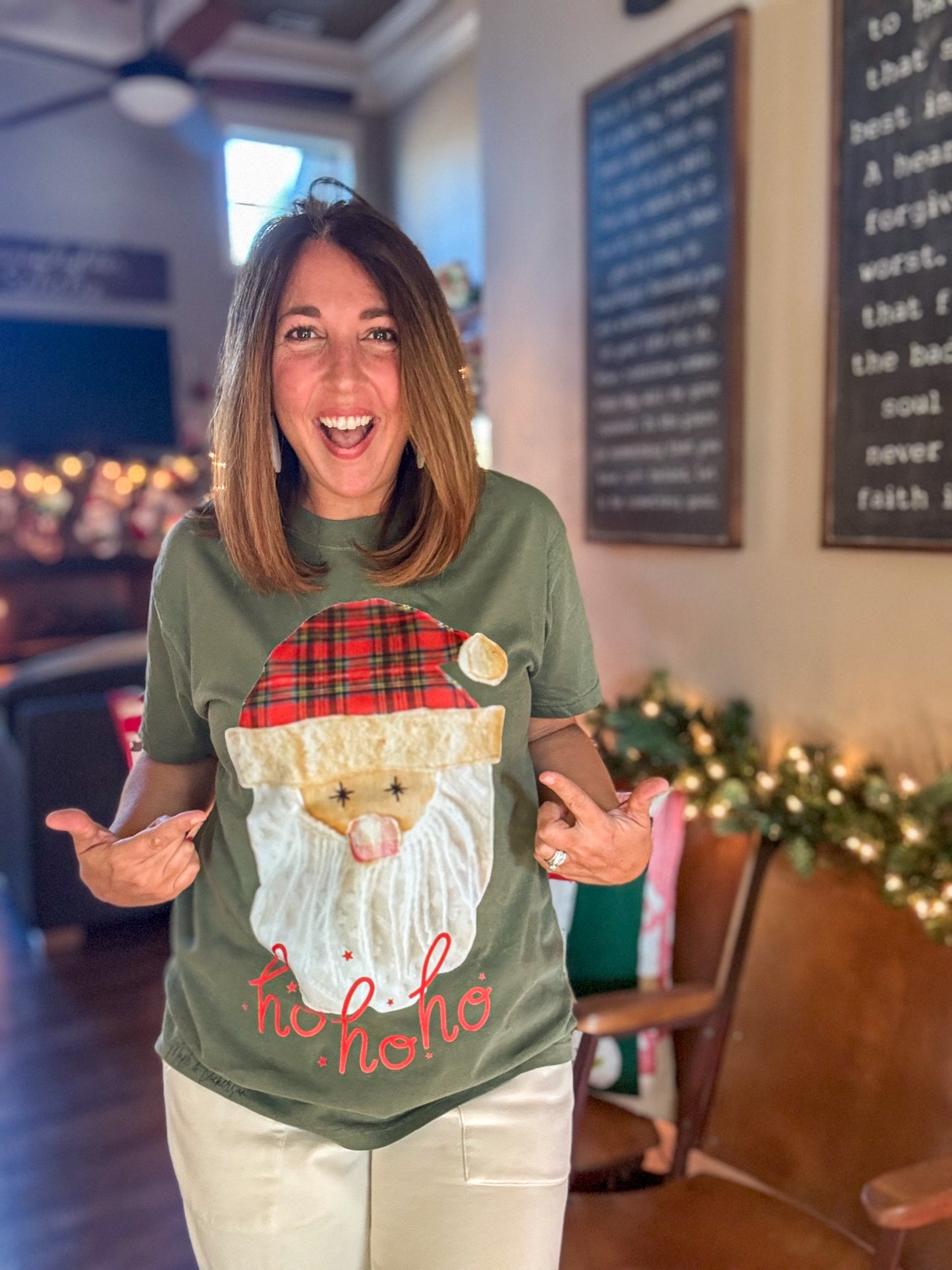 Santa Ho Ho Ho Tshirt - Long Sleeve - Crewneck - Hoodie