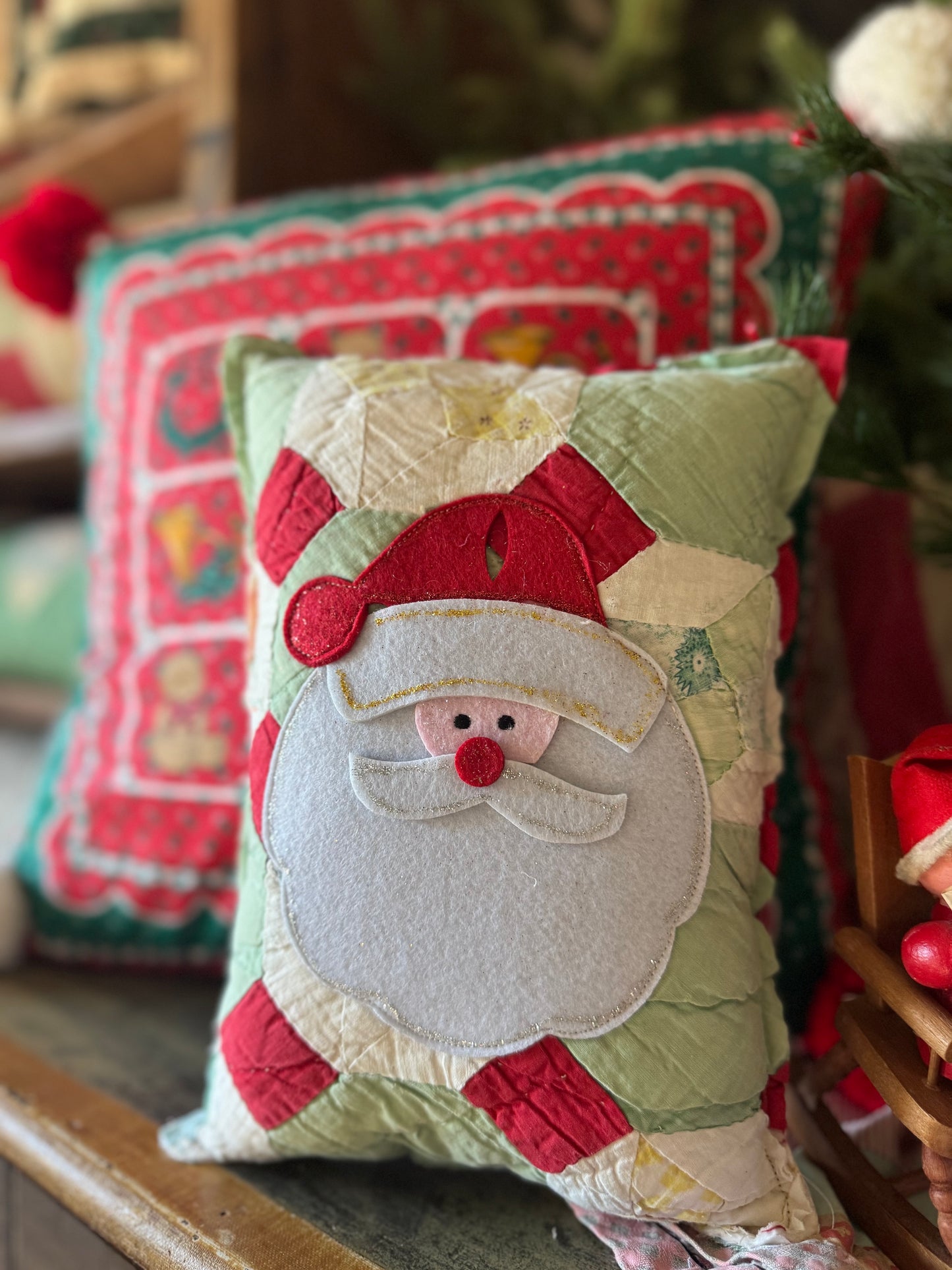 Handmade Felt Santa Mini Pillow 8
