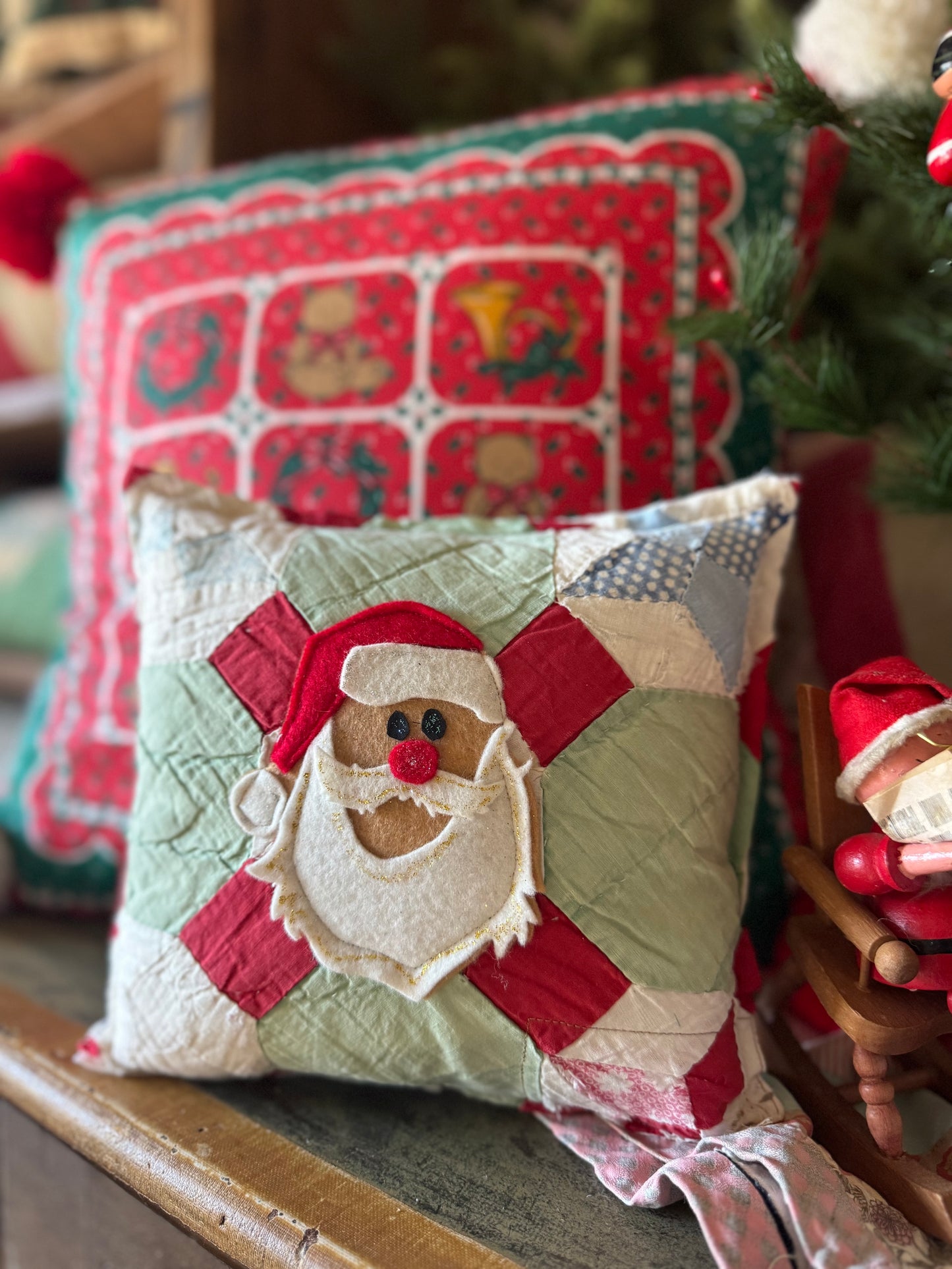 Handmade Felt Santa Mini Pillow 9