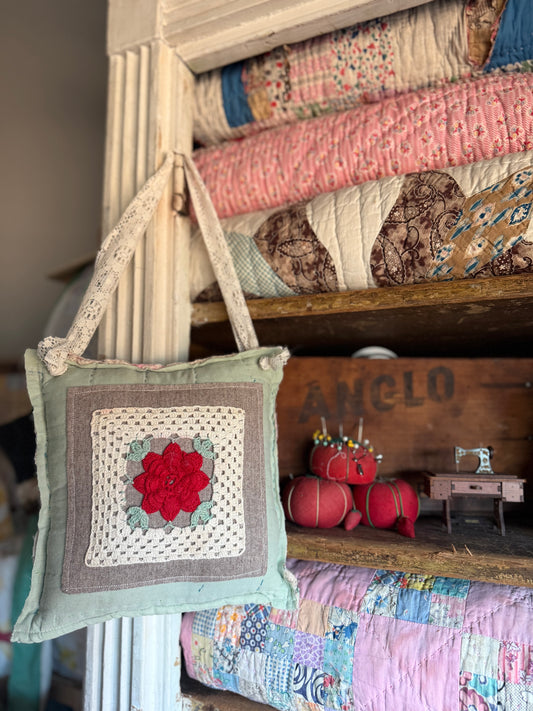 Vintage Doilie Hanging Pillow 5