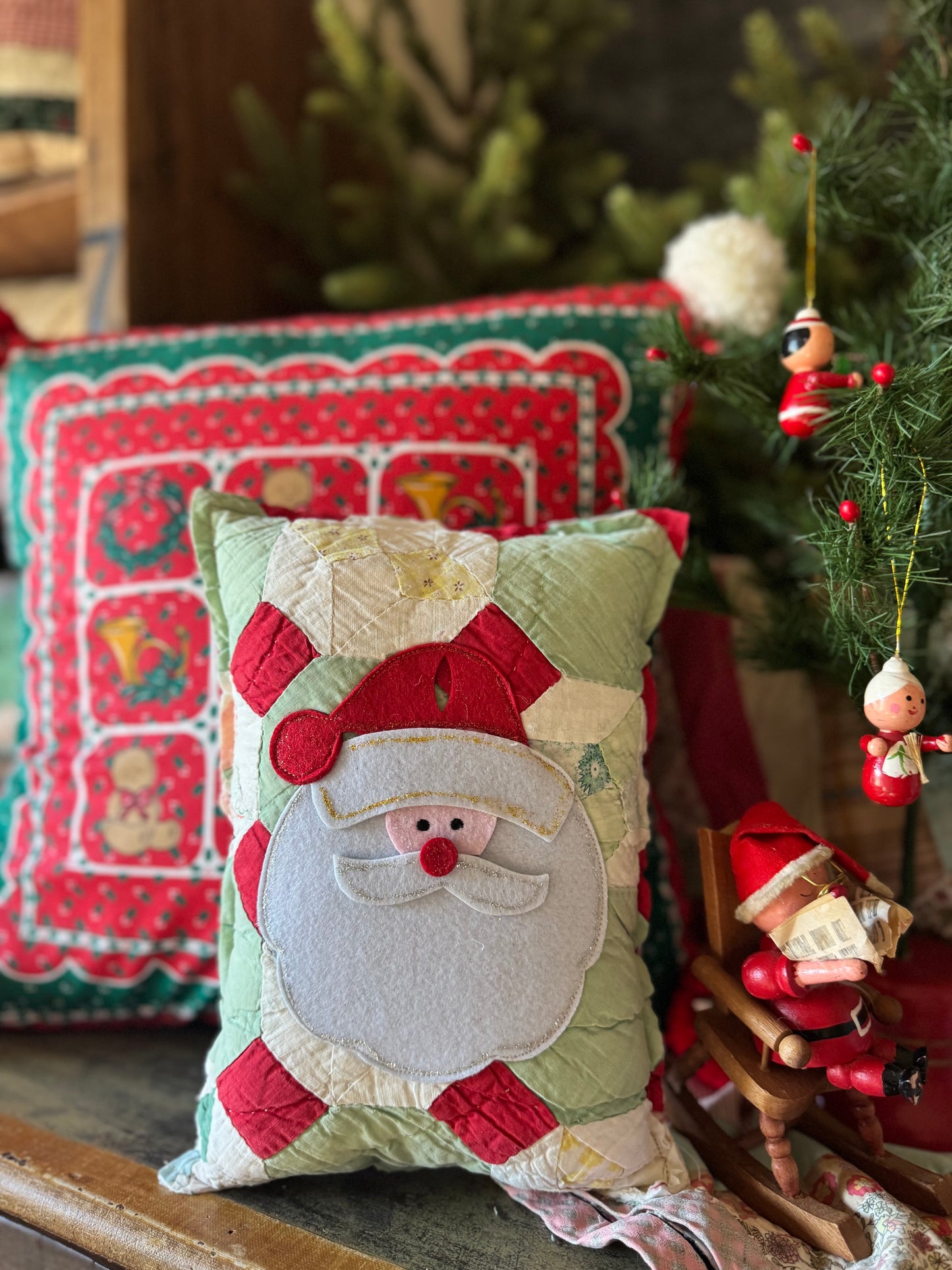 Handmade Felt Santa Mini Pillow 8