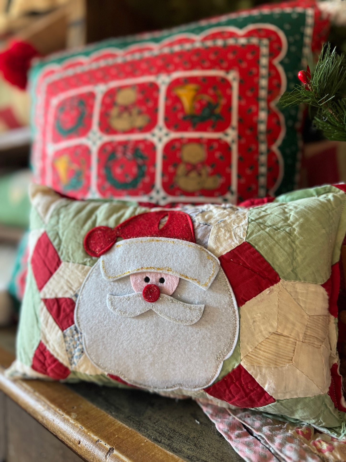 Handmade Felt Santa Mini Pillow 7