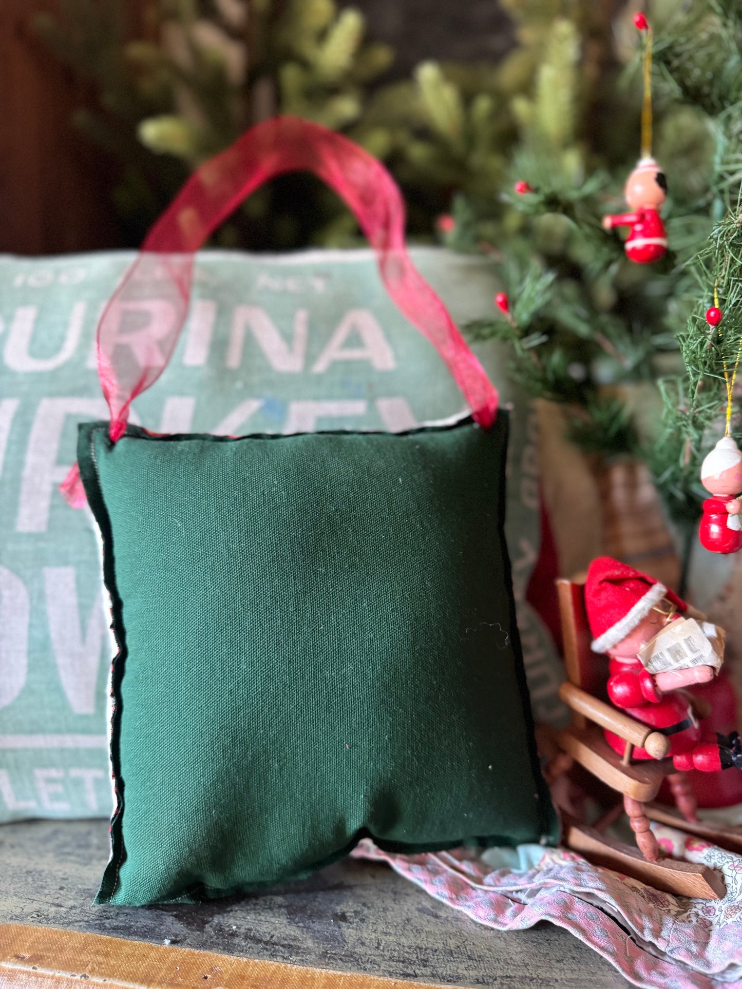 Hanging Mini Santa Hat Pillow