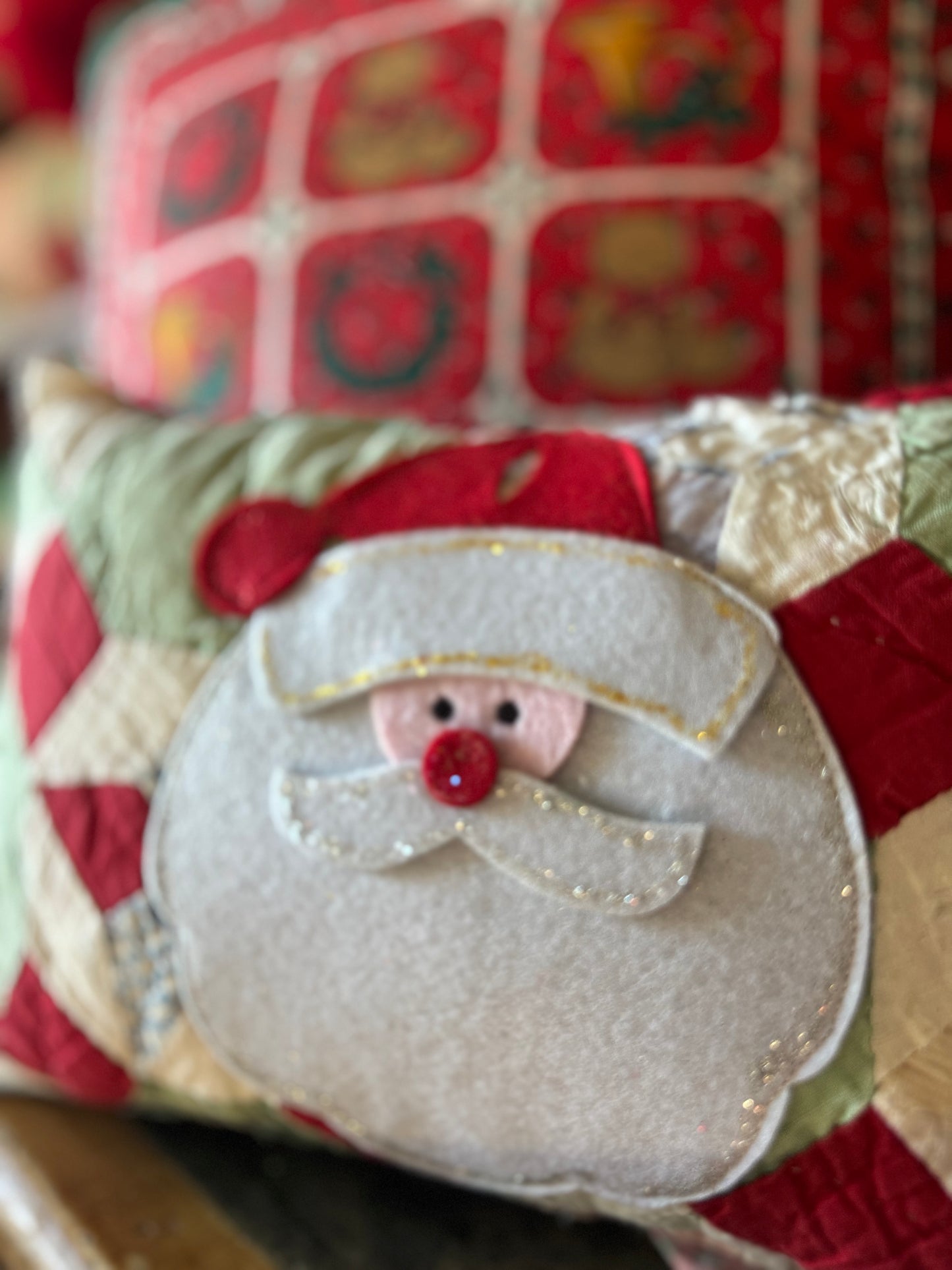 Handmade Felt Santa Mini Pillow 7