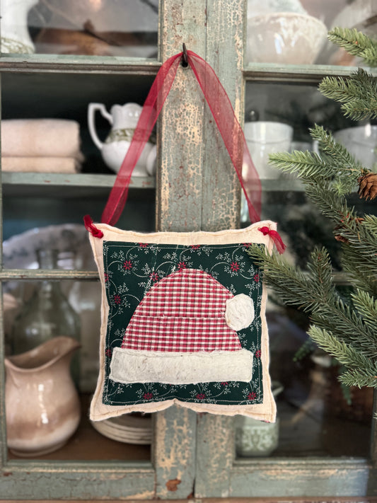 Hanging Mini Santa Hat Pillow