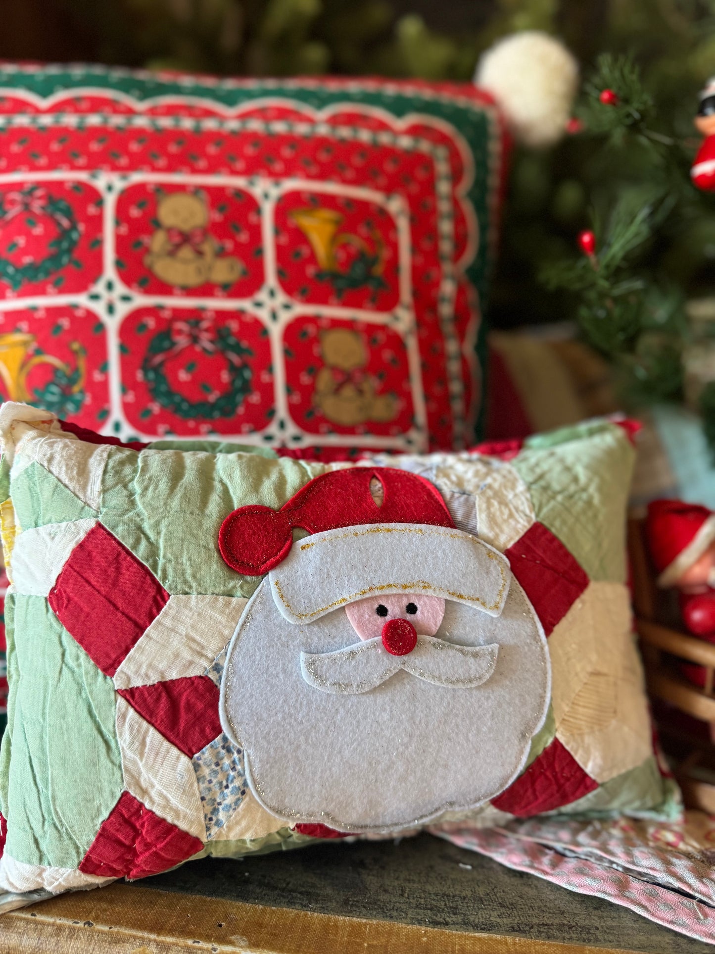 Handmade Felt Santa Mini Pillow 7