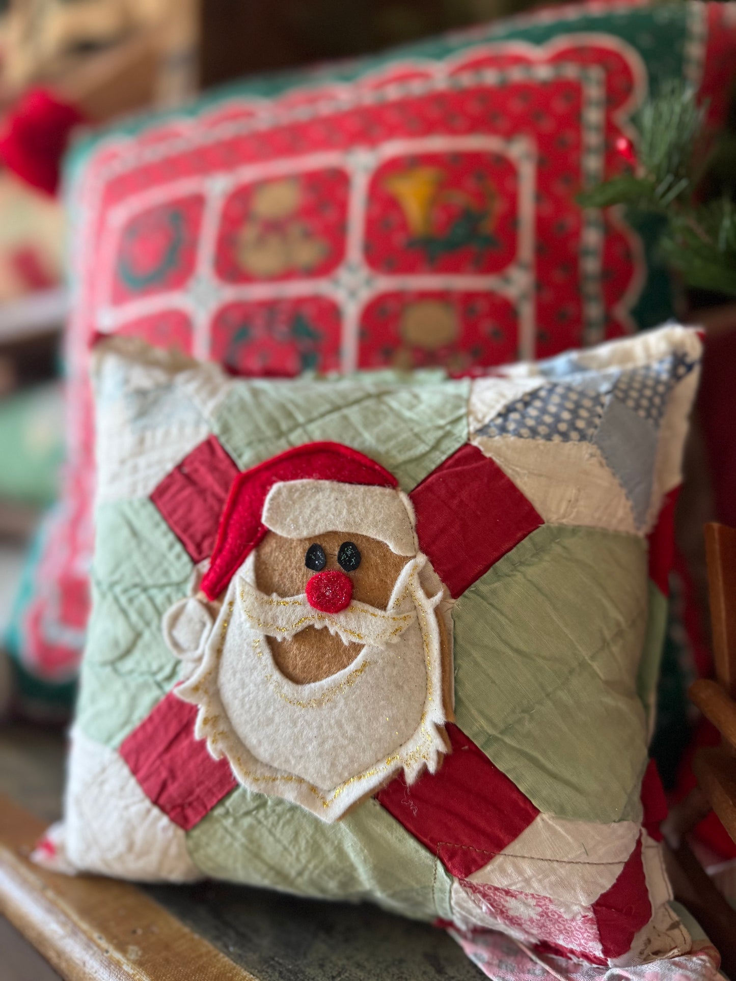 Handmade Felt Santa Mini Pillow 9