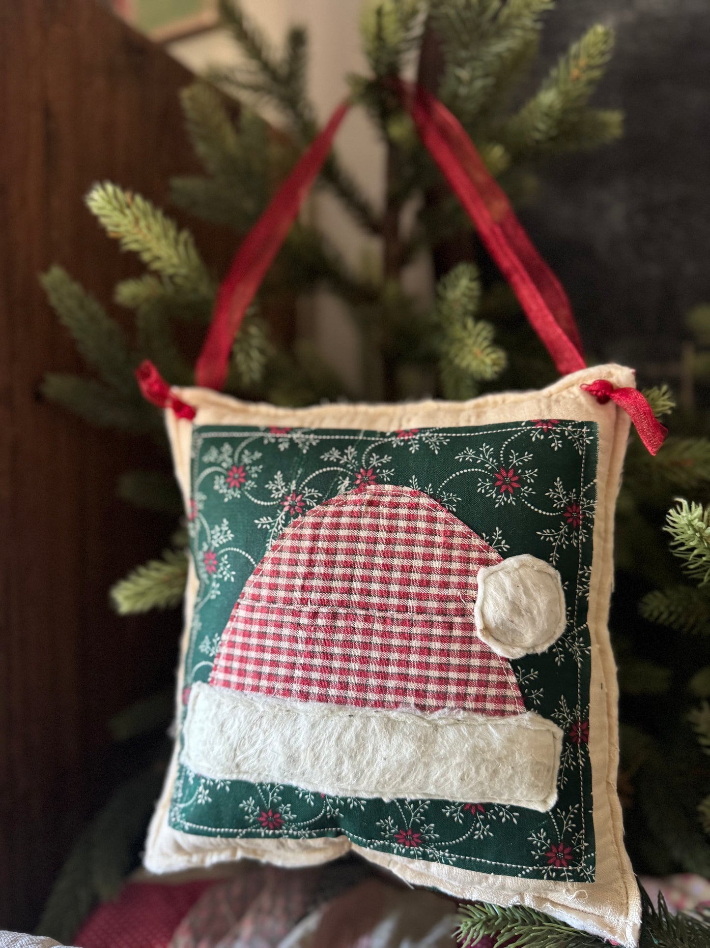 Hanging Mini Santa Hat Pillow