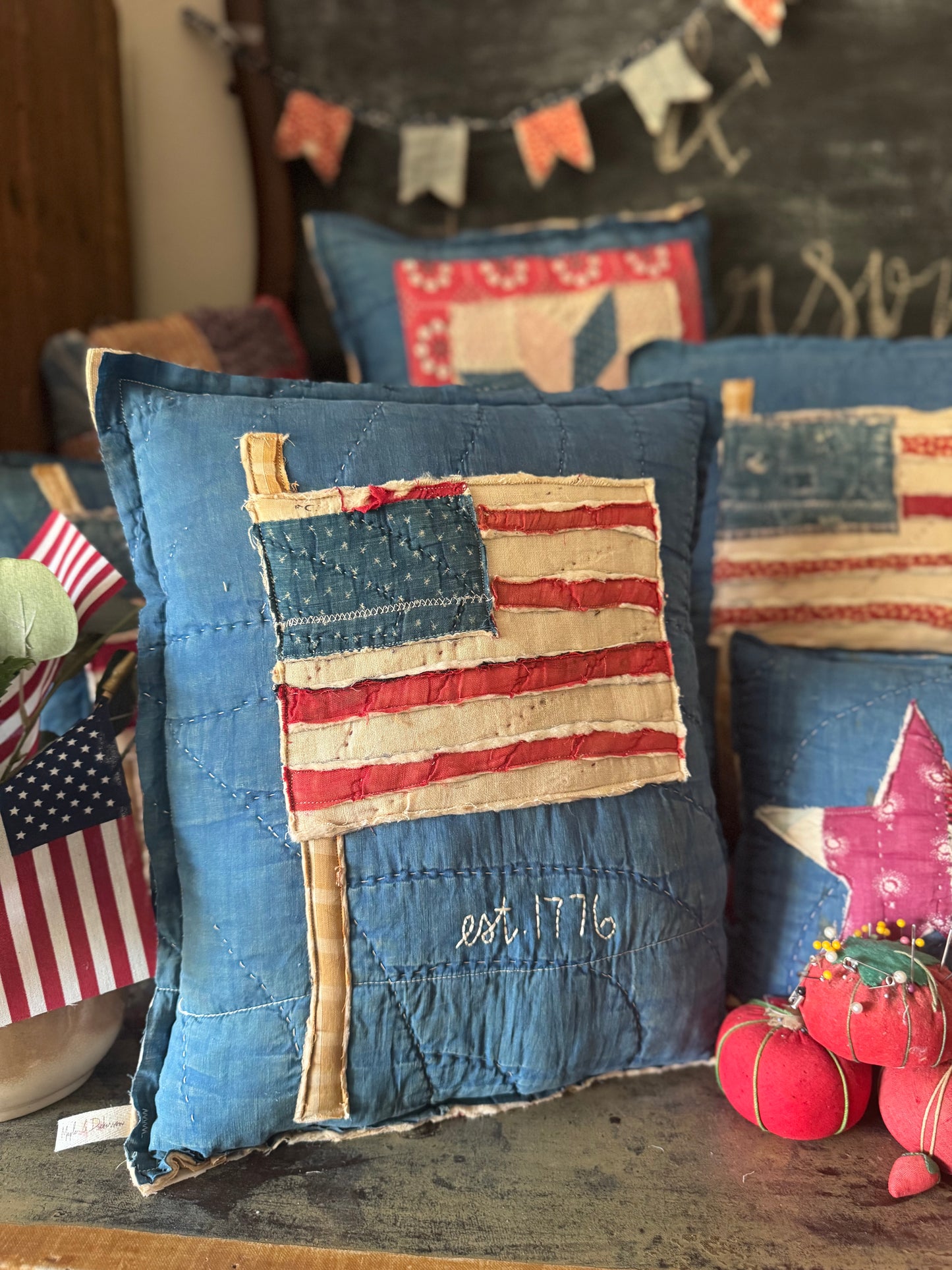 Scrappy Old Glory Pillow 7