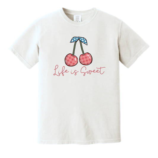Life is Sweet Cherry Tshirt or Long sleeve